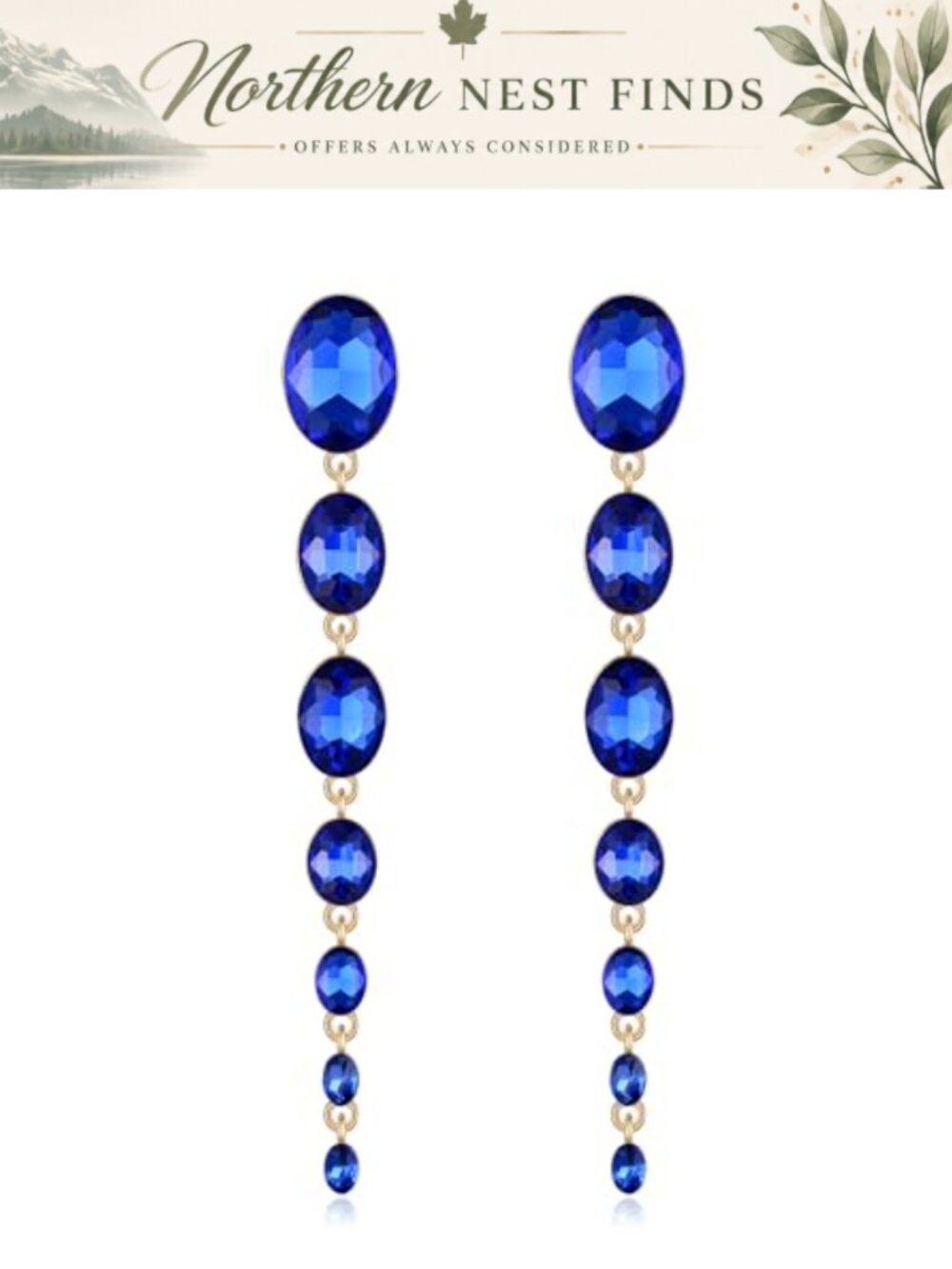 Rhinestone Long Drop Dangle Earrings Women Wedding Guest Bridal Statement
